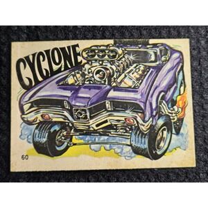Vintage Fiends & Machines Cyclone #60 Sticker Card Hot Rod Muscle Car Odd Rods 1